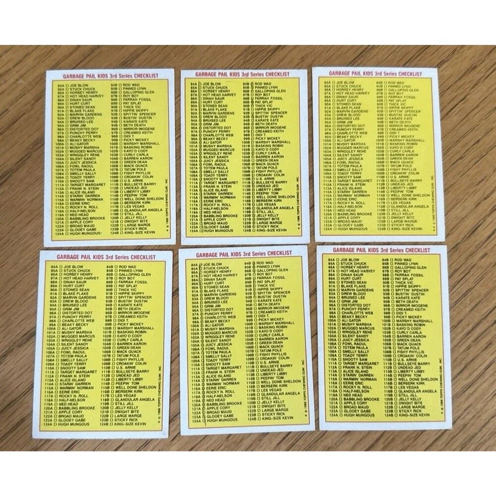 Horsey Henry Galloping Glen 1986 Topps Garbage Pail Kids OS3 Lot 6 Cards